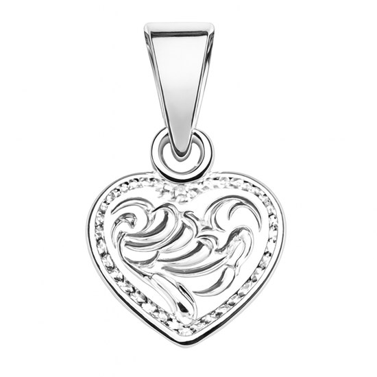 Stříbrný přívěsek srdce s rytinou