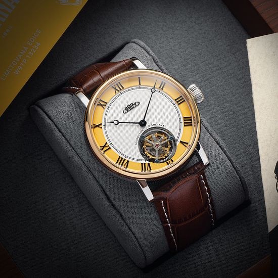 Hodinky PRIM Tourbillon Bedřich Smetana Gold W91P.13235.C