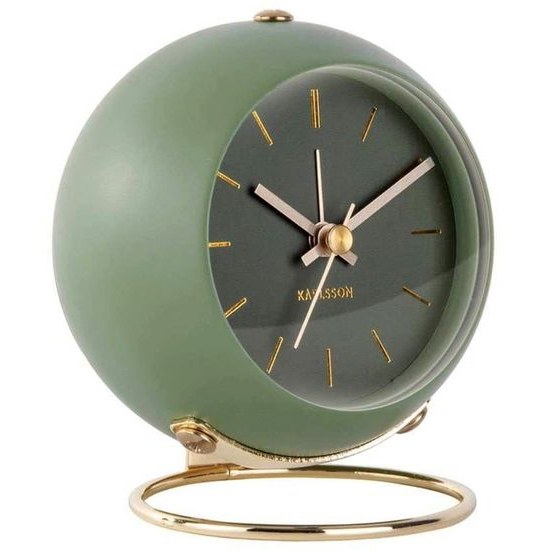 Designové stolní hodiny Karlsson KA5833GR 10,5cm s možností buzení