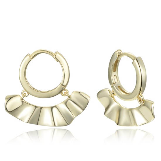MINET Pozlacené stříbrné náušnice moderní kruhy