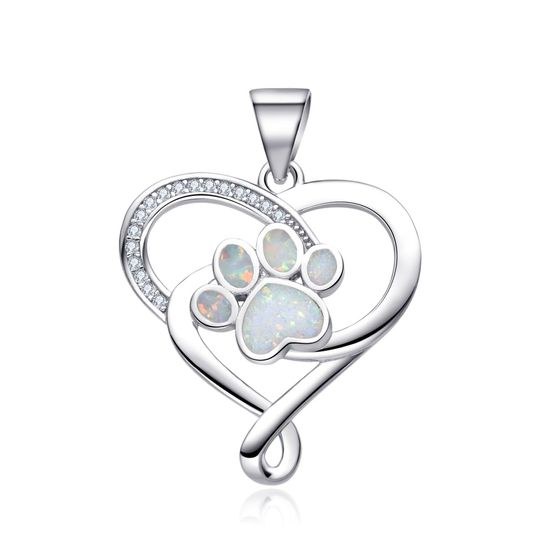 MOISS stříbrný přívěsek OPÁL SRDCE