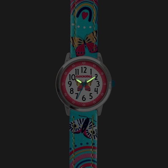 CLOCKODILE Tyrkysové dívčí dětské hodinky MOTÝL