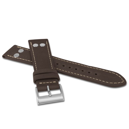 LAVVU LSUAC22 Hnědý pilotní řemínek PILOT z luxusní kůže Top Grain - 22
