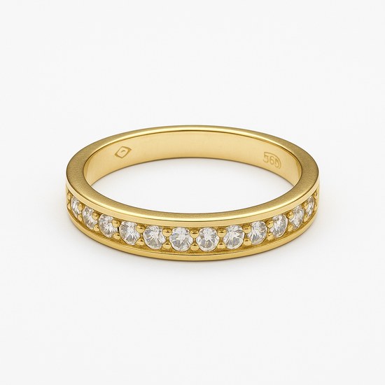 Zlatý prsten se zirkony