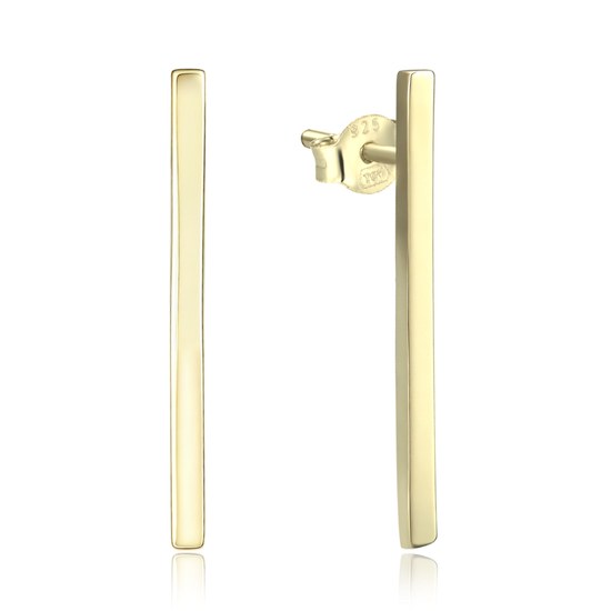 MINET Elegantní pozlacené stříbrné 925/1000 náušnice tyčky JMAS0312GE00
