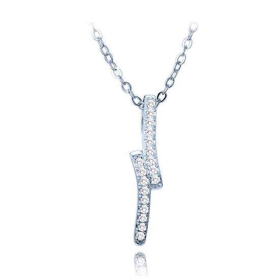 MINET Luxusní stříbrný náhrdelník s bílými zirkony