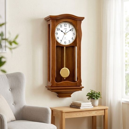 JVD NR2219.3 - Dřevěné kyvadlové hodiny řízené signálem s mnoha funkcemi