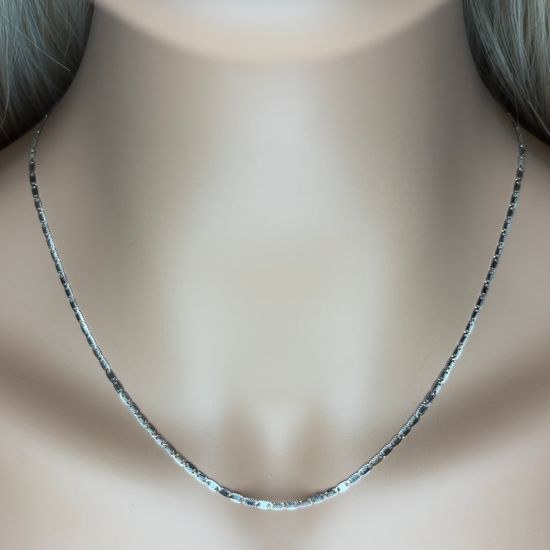 Zlatý 585/1000 řetízek z bílého zlata žiletkový 1635