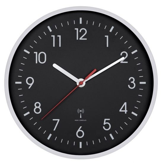 TFA 60.3550.20 - Nástěnné hodiny řízené DCF signálem - bíločerné