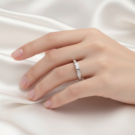 Zlatý 585/1000 prsten z bílého zlata s brilianty 386.0830 0,13ct