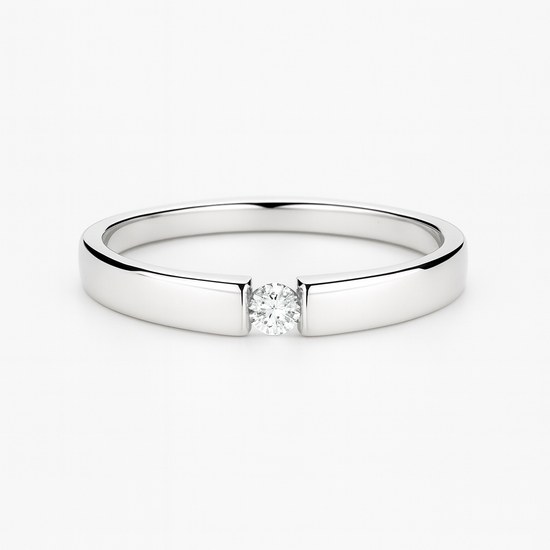 Zlatý 585/1000 prsten z bílého zlata s briliantem 386.2178 0,10ct