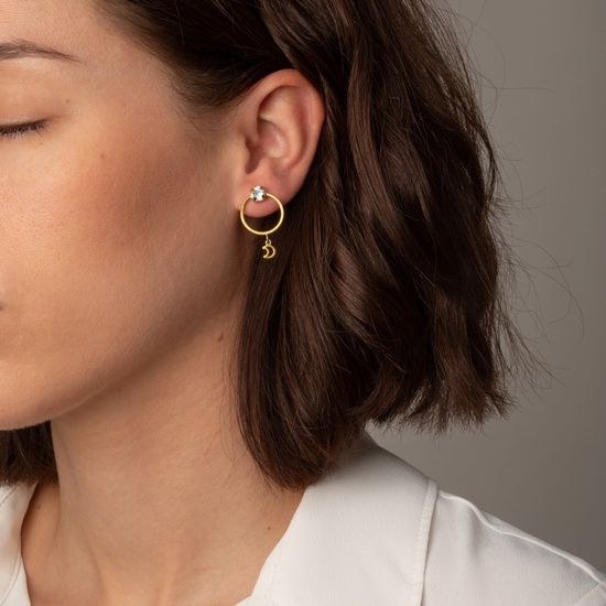 Stříbrné zlacené náušnice Victoria Cruz A3497-07DT