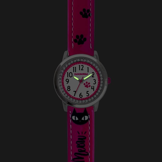 CLOCKODILE Růžové dívčí dětské hodinky KOČKY