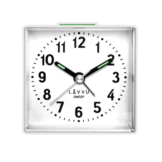LAVVU LAS3016 - Bílý budík SWEEP s plynulým chodem - 3 ROKY ZÁRUKA!