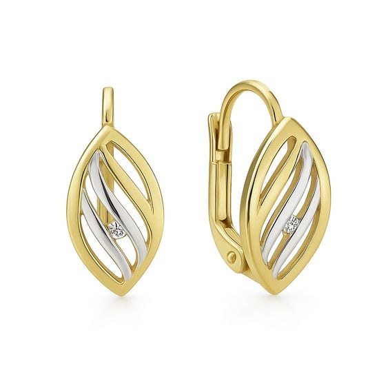 Zlaté náušnice vícebarevné s kameny