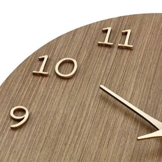 TFA 60.3072.23 - analogové dřevěné nástěnné hodiny - světlé číslice