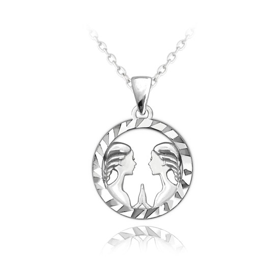 MINET Stříbrný náhrdelník Zodiac znamení BLÍŽENCI
