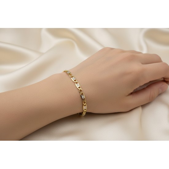 Zlatý 585/1000 náramek žiletkový 1044