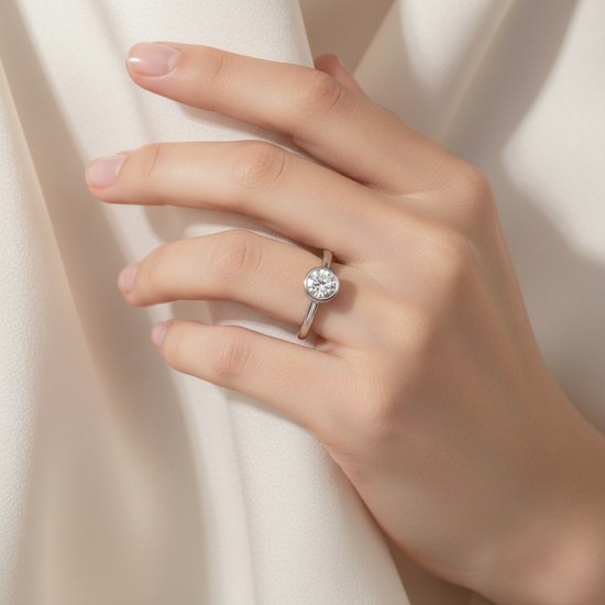 Zlatý prsten z bílého zlata se zirkonem