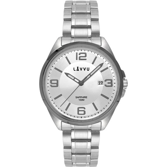LAVVU Pánské hodinky se safírovým sklem HERNING Grey LWM0097