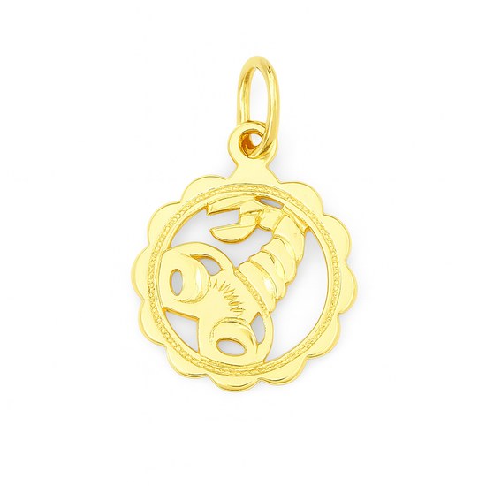 Stříbrný zlacený přívěs zvěrokruh Štír kytička