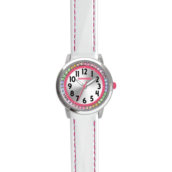 CLOCKODILE Bílé dívčí dětské hodinky s kamínky