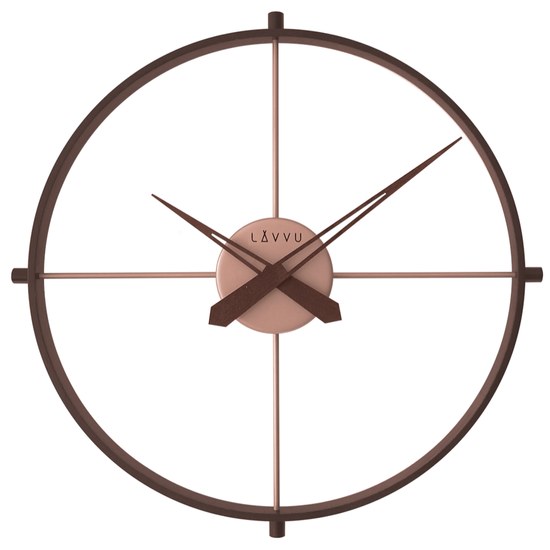 LCT4081 - LAVVU Stylové tmavé dřevěné hodiny LOFT v industriálním vzhledu