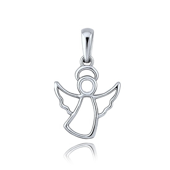 MINET Elegantní zlatý přívěs z bílého zlata anděl Au 585/1000 0,50g