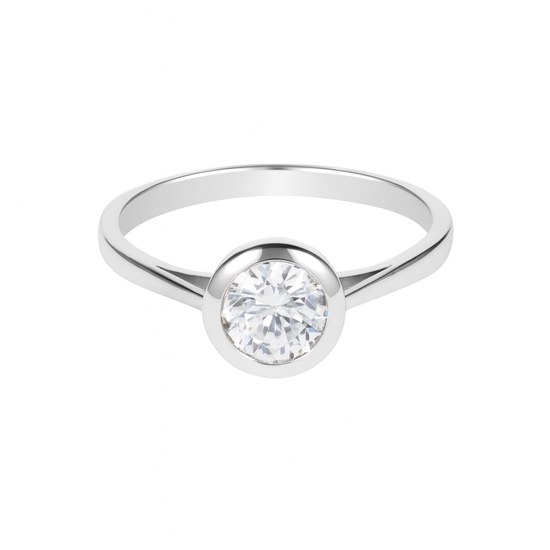 Zlatý 585/1000 prsten z bílého zlata se zirkony 5051B