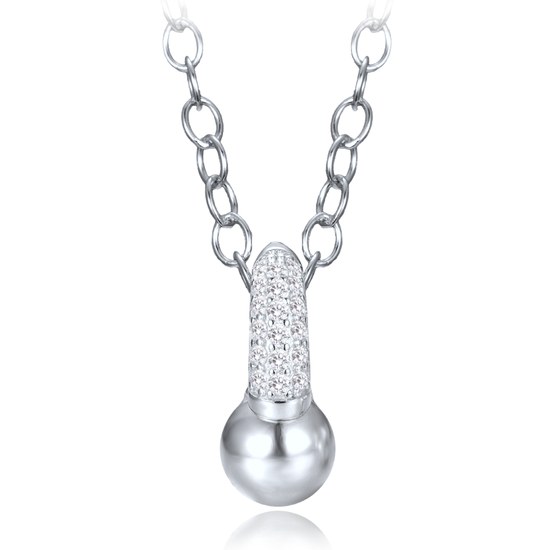 MINET Elegantní stříbrný náhrdelník se zirkonem