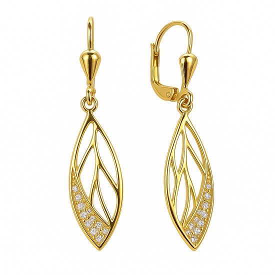 Zlaté visací náušnice klapkové