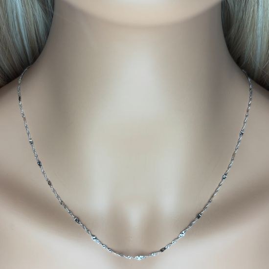 Zlatý 585/1000 řetízek z bílého zlata singapur 1703