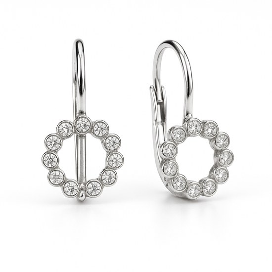 Stříbrné náušnice kroužky se zirkony