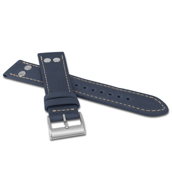 LAVVU Modrý pilotní řemínek PILOT z luxusní kůže Top Grain - 22 LSUAL22