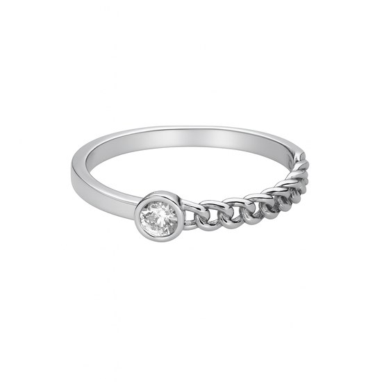 Zlatý prsten z bílého zlata se zirkonem