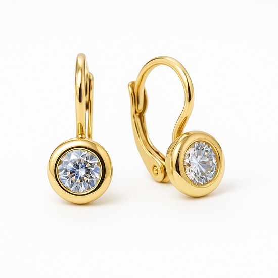 Zlaté naušnice se zirkonem