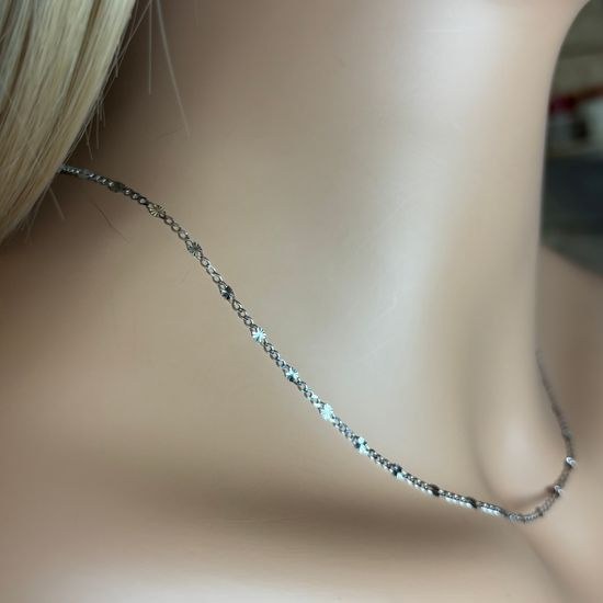 Zlatý 585/1000 řetízek z bílého zlata figaro 1261