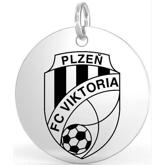 Malý ocelový přívěsek s logem klubu Viktoria