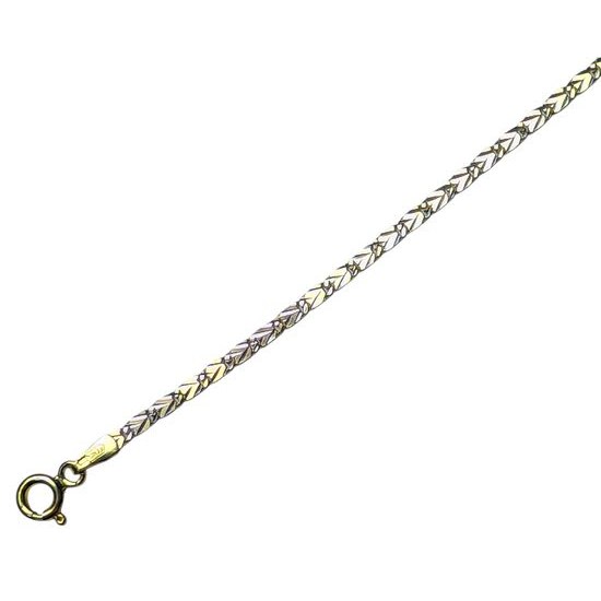 Zlatý 585/1000 náramek vícebarevný žiletkový 1088