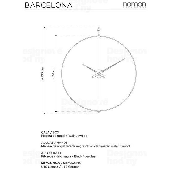 Designové nástěnné hodiny Nomon Barcelona N 100cm