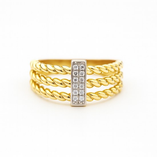 Zlatý prsten se zirkony