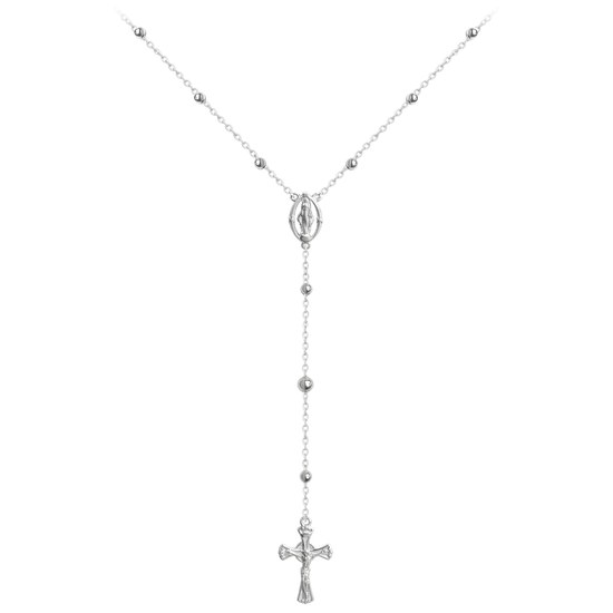 MINET Stříbrný náhrdelník RŮŽENEC
