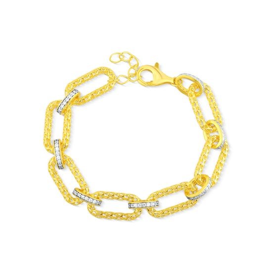 Náramek JVD SVLB0936S75BK18 stříbrný