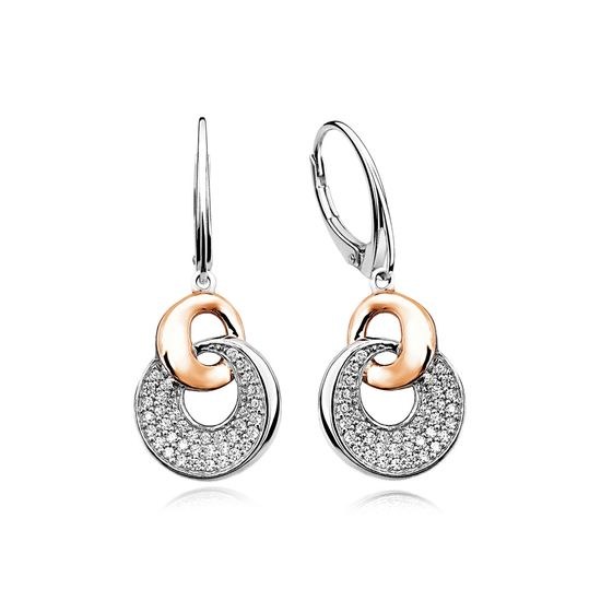 MOISS stříbrné náušnice BICOLOR