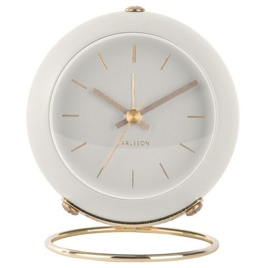 Designové stolní hodiny Karlsson KA5833WH 10,5cm s možností buzení