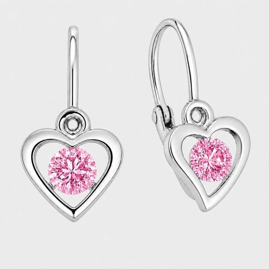 Zlaté 585/1000 dětské náušnice z bílého zlata 6015PI