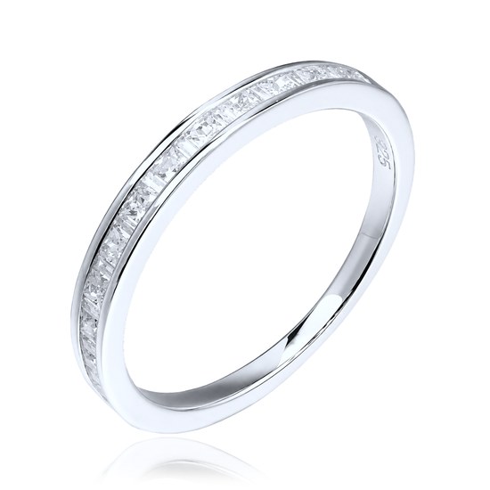 MINET Elegantní stříbrný 925/1000 prsten s bílým zirkonem JMAN0710SR