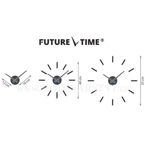 Designové nalepovací hodiny Future Time FT9400RD Modular red 40cm