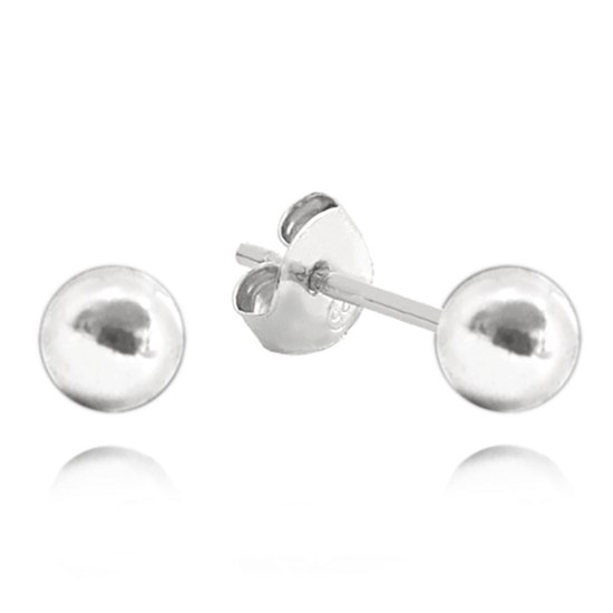 MINET Stříbrné náušnice KULIČKY 5 mm