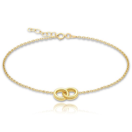 MINET Zlatý náramek spojené kroužky Au 585/1000 1,25g